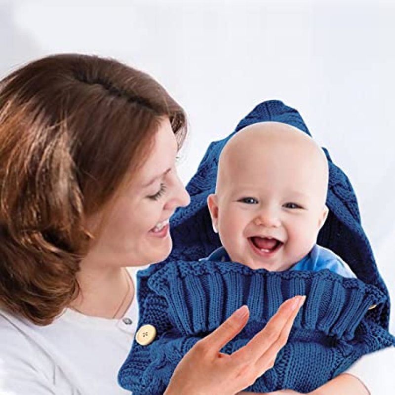 Toddler Knit Blanket Swaddle Sleeping Bag Stroller Wrap for 0-12 Newborn Baby Wrap Swaddle Blanket, Baby Kids Winter Breathable