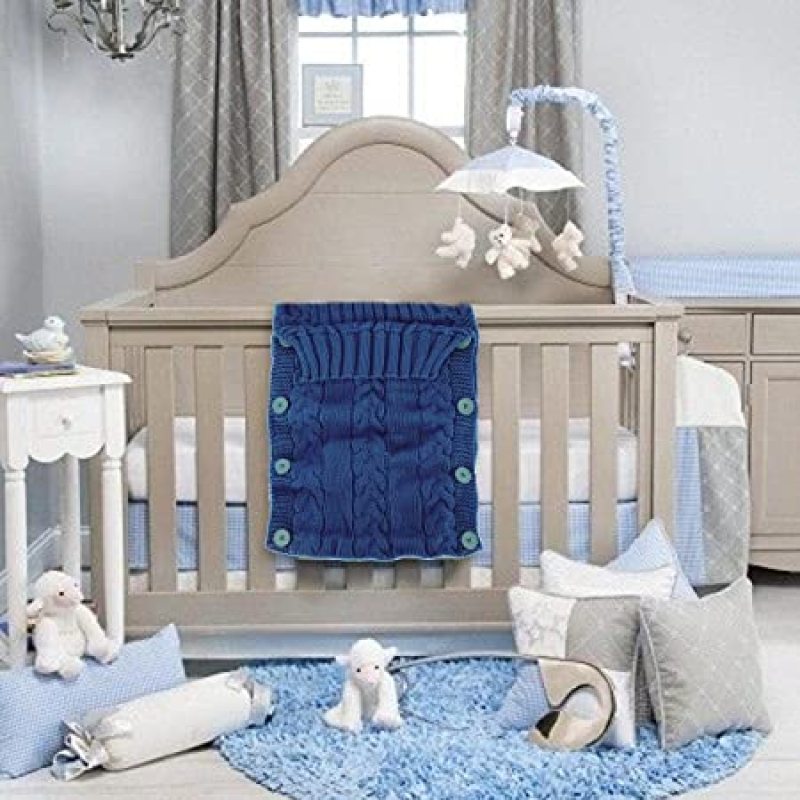 Toddler Knit Blanket Swaddle Sleeping Bag Stroller Wrap for 0-12 Newborn Baby Wrap Swaddle Blanket, Baby Kids Winter Breathable