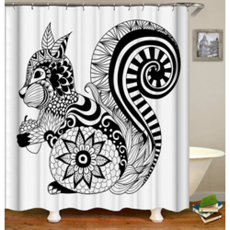 Drop Shipping 2021 Most Popular Minimalist Design Painted Elephant, 180*180cm Size Customized Design Shower Curtain#