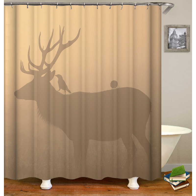 Drop Shipping 2021 Most Popular Minimalist Design Painted Elephant, 180*180cm Size Customized Design Shower Curtain#