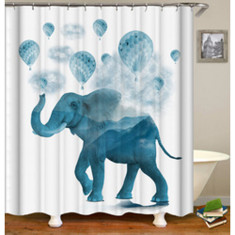 Drop Shipping 2021 Most Popular Minimalist Design Painted Elephant, 180*180cm Size Customized Design Shower Curtain#