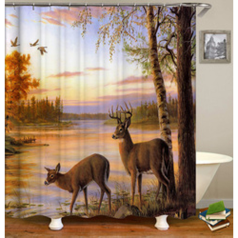 Drop Shipping 2021 Most Popular Minimalist Design Painted Elephant, 180*180cm Size Customized Design Shower Curtain#