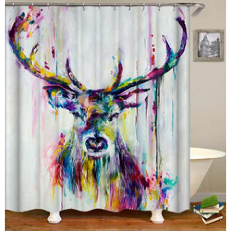 Drop Shipping 2021 Most Popular Minimalist Design Painted Elephant, 180*180cm Size Customized Design Shower Curtain#