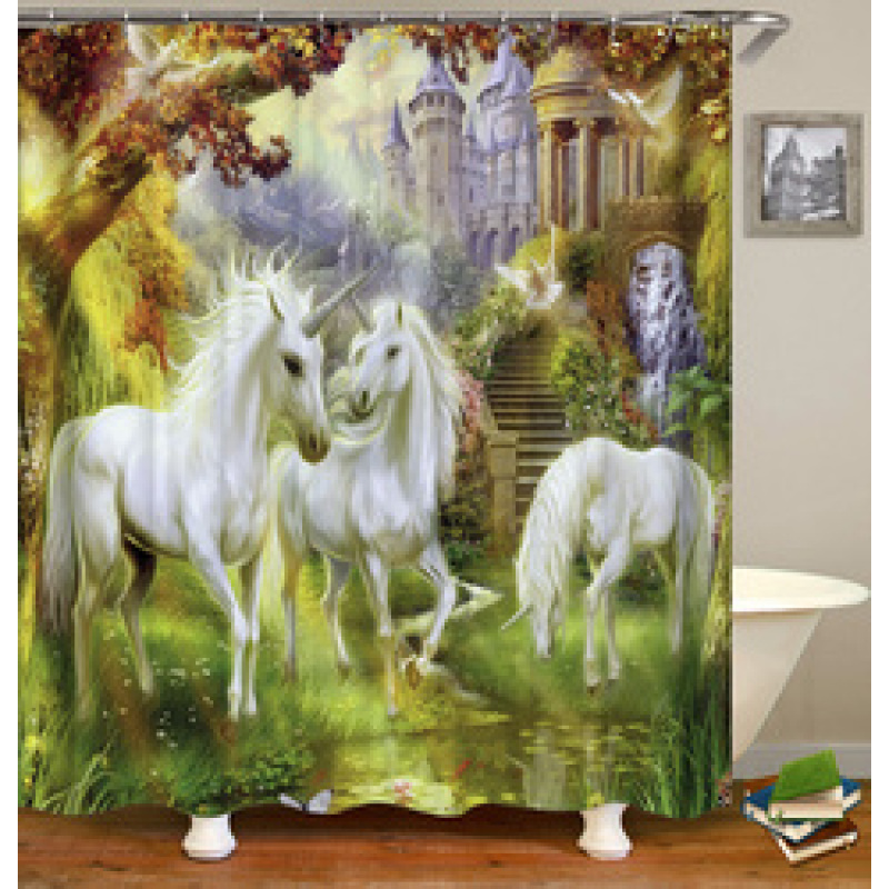 Drop Shipping 2021 Most Popular Minimalist Design Painted Elephant, 180*180cm Size Customized Design Shower Curtain#