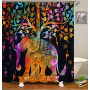 Drop Shipping 2021 Most Popular Minimalist Design Painted Elephant, 180*180cm Size Customized Design Shower Curtain#