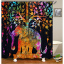 Drop Shipping 2021 Most Popular Minimalist Design Painted Elephant, 180*180cm Size Customized Design Shower Curtain#