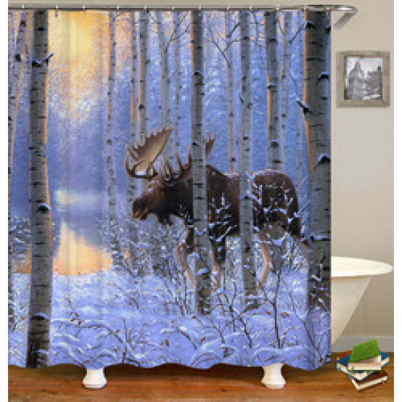 Drop Shipping 2021 Most Popular Minimalist Design Painted Elephant, 180*180cm Size Customized Design Shower Curtain#