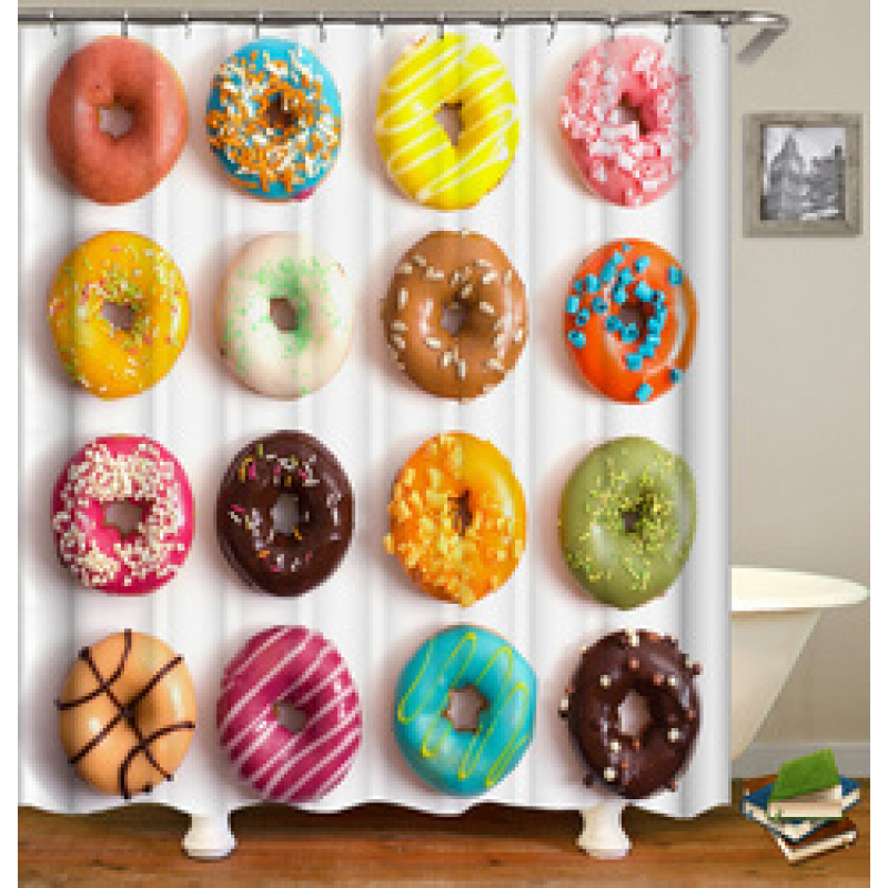 Hot Selling Printed  Many Different Designs 180*180 Bathroom Shower Curtain/