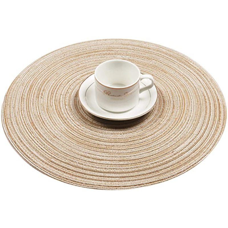 라운드 브레이드 플레이스매트 세트, 식탁용 원탁 매트, 테이블 매트 세트