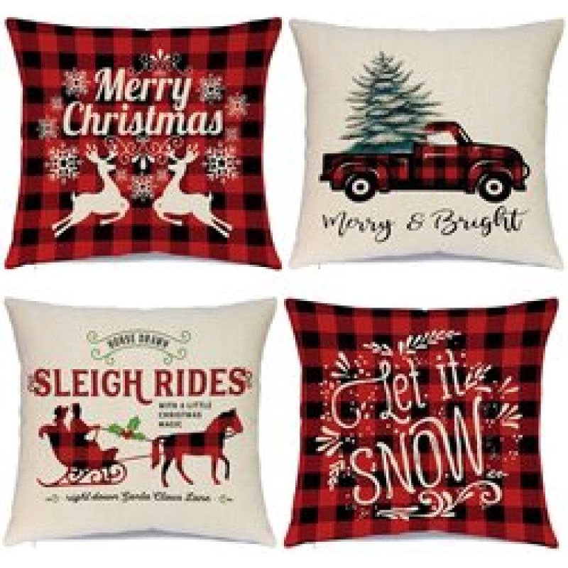 Best Throw Pillow Covers Christmas Decorative Couch Pillow Cases Cotton Linen Pillowcases /