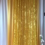 Free Shipping White Curtain With Gold Ice Silk Sequin Drape,Ready Made Backdrop Wedding Party Decoration/