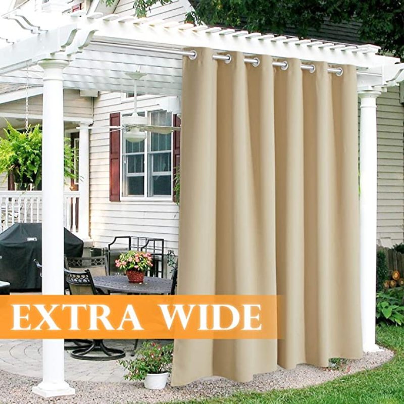 Rideau occultant en toile pour terrasse extérieure (vente en gros), protection contre la chaleur et les UV, idéal pour gazebo, salle à manger, porte, home cinéma.