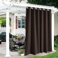 Wholesale Patio Outdoor Canvas Blackout Curtain, Heat UV Shade Blind for Gazebo Dining Area Doorway Home Theater Decor Curtain/