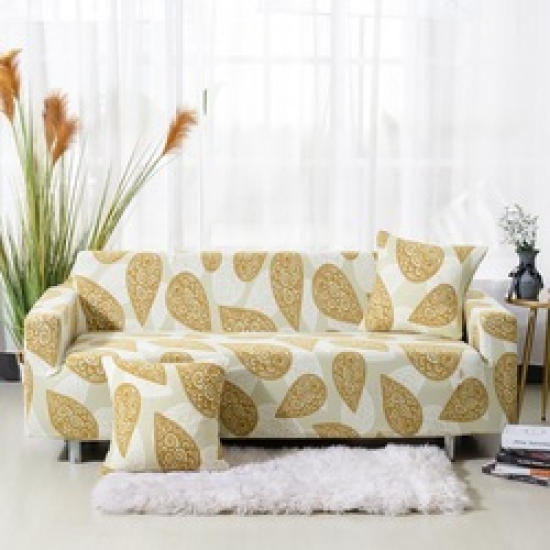 Plant Printed Sofa Cover Modern Style Stretch Slipcover Seat Cover For Couch Sofa 4 3 2 1 Double Seats Stretch With Armrest/