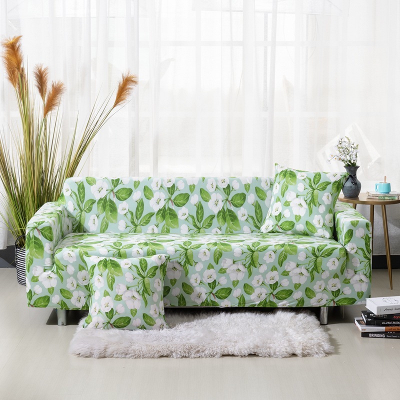 Plant Printed Sofa Cover Modern Style Stretch Slipcover Seat Cover For Couch Sofa 4 3 2 1 Double Seats Stretch With Armrest/