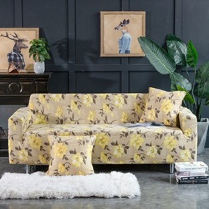 Plant Printed Sofa Cover Modern Style Stretch Slipcover Seat Cover For Couch Sofa 4 3 2 1 Double Seats Stretch With Armrest/