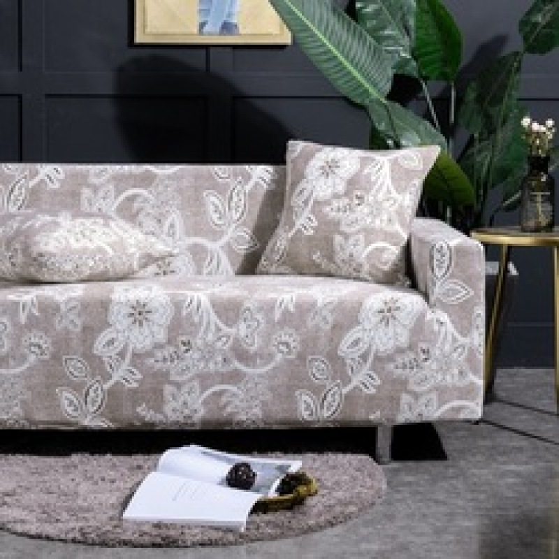 Plant Printed Sofa Cover Modern Style Stretch Slipcover Seat Cover For Couch Sofa 4 3 2 1 Double Seats Stretch With Armrest/