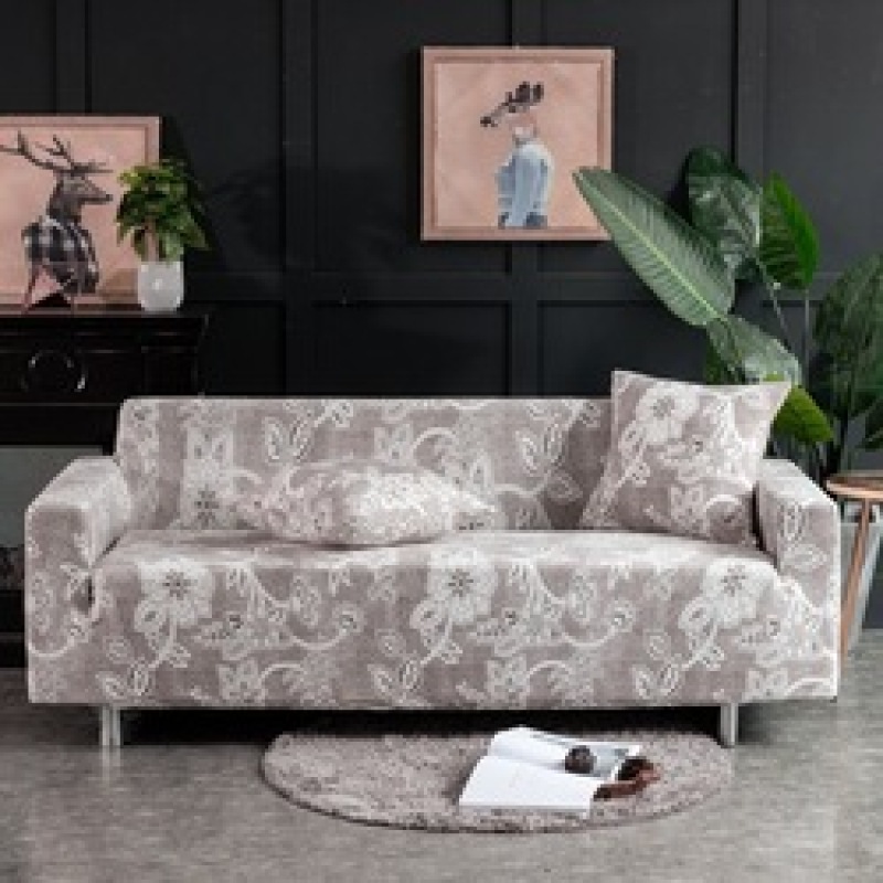 Plant Printed Sofa Cover Modern Style Stretch Slipcover Seat Cover For Couch Sofa 4 3 2 1 Double Seats Stretch With Armrest/