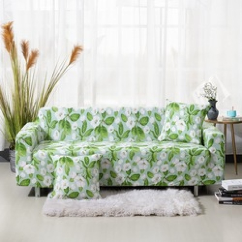 Plant Printed Sofa Cover Modern Style Stretch Slipcover Seat Cover For Couch Sofa 4 3 2 1 Double Seats Stretch With Armrest/