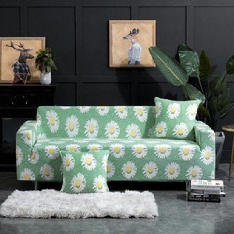 Plant Printed Sofa Cover Modern Style Stretch Slipcover Seat Cover For Couch Sofa 4 3 2 1 Double Seats Stretch With Armrest/