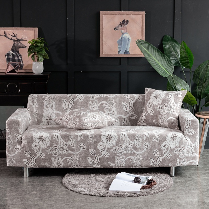 Plant Printed Sofa Cover Modern Style Stretch Slipcover Seat Cover For Couch Sofa 4 3 2 1 Double Seats Stretch With Armrest/