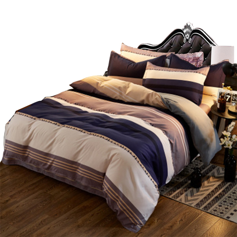 Four-Piece Set Of Bedding-Like Cotton-Like Skin-Friendly Cotton Bedding, Four-Piece Set Of Stitching Striped Anti-Cotton /