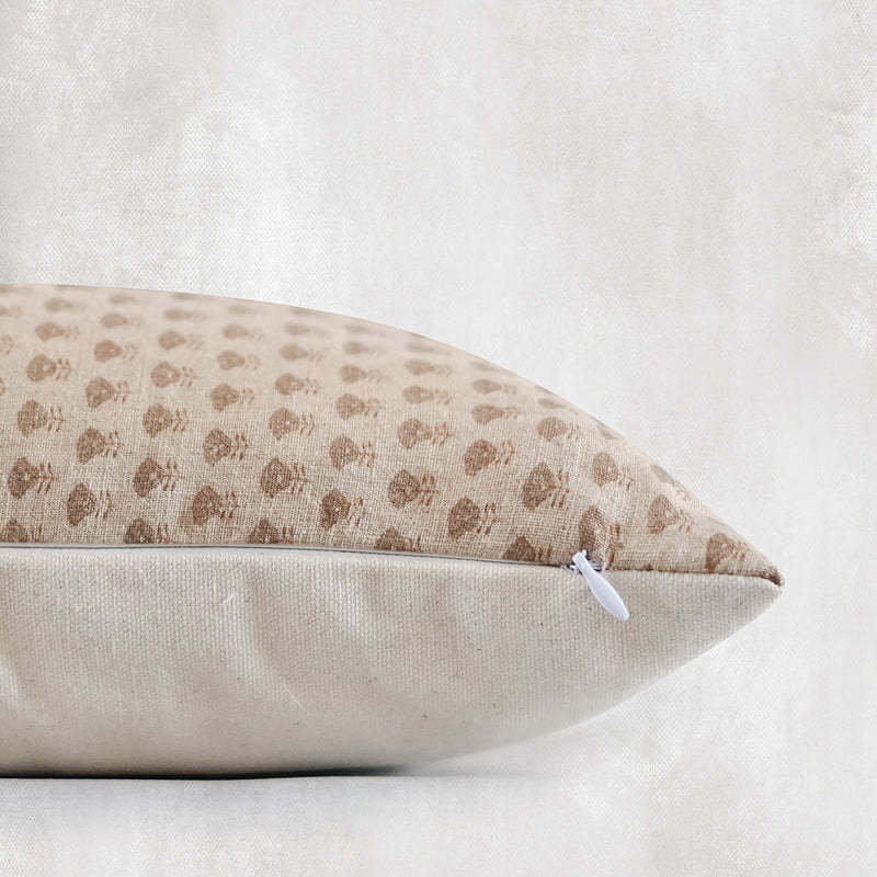 Classy Design Light Brown warm neutrals Floral Printed Pillow Case Cushion Cover For Living Room