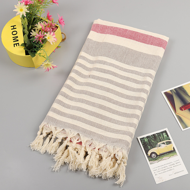 Turkish Beach Towel, Tassel Beach Towels,Soft Towels Cotton Linen Bath Towel*