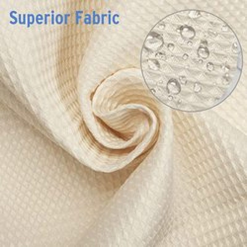 New Cream Waffle Weave Hotel Quality Bathroom 72x72 Inches Shower Curtain, Heavy Duty Fabric Polyester Shower Curtain/