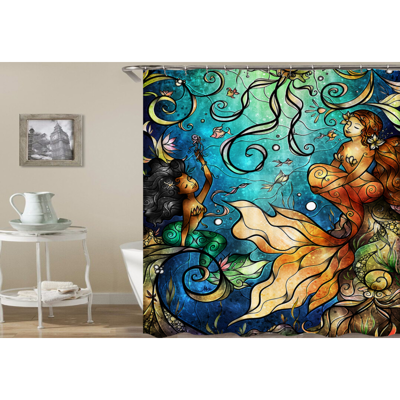 Black Girl Magic 3D Curtain waterproof African Black Woman Girls digital polyester afro girl shower curtain bathroom curtain/