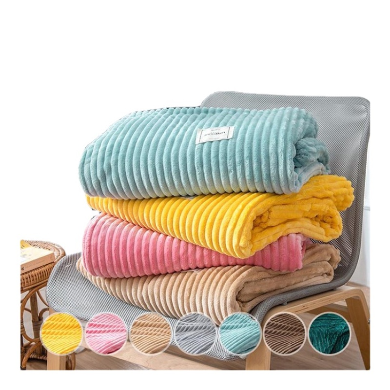 Skin-friendly Coral Velvet Sofa Bed Blanket Multipurpose Home Office Travel Nap Blanket Soft Warm Four Seasons Cover Blanket