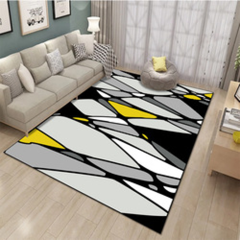 Polyester Printed Big Area Rugs , Carpets With Rubber Backing For Living#