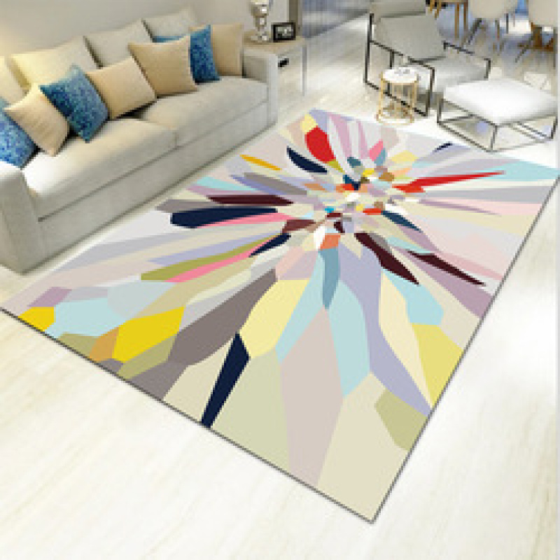 Polyester Printed Big Area Rugs , Carpets With Rubber Backing For Living#