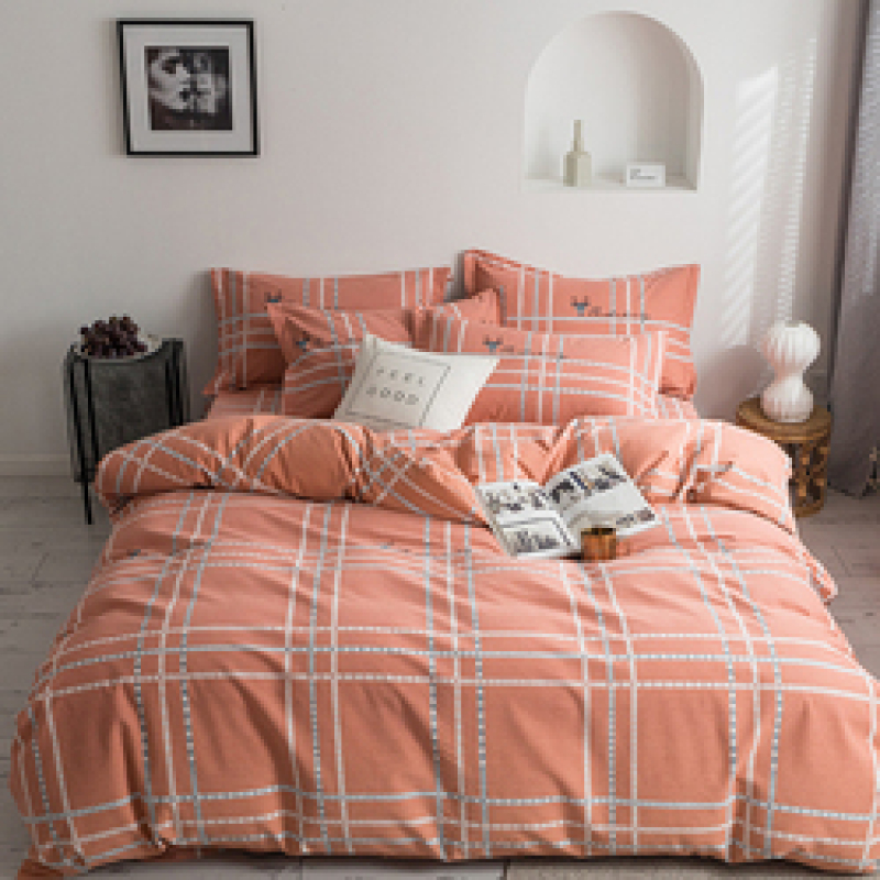 Single Double Bed Custom Print Bedding Set, Autumn And Winter Design Cotton Sanding Bed Sheet Sets/