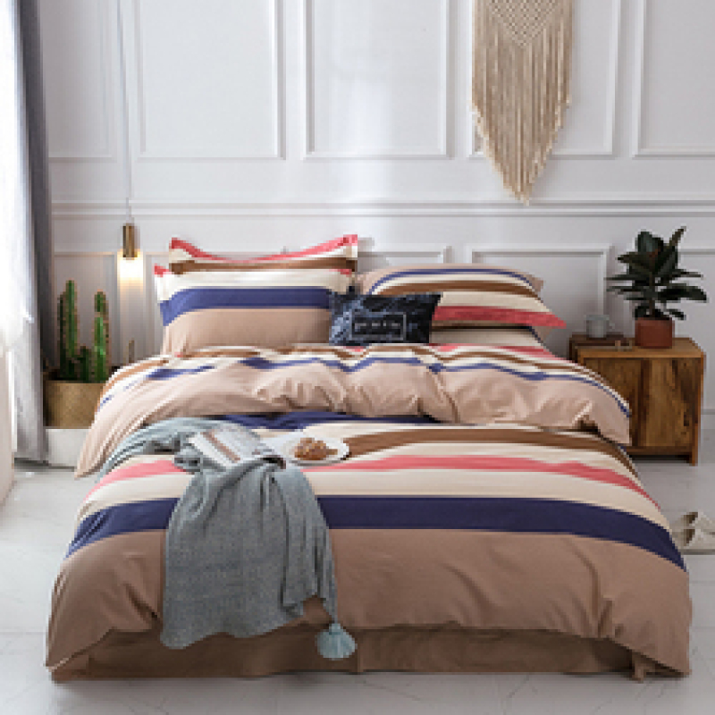 Single Double Bed Custom Print Bedding Set, Autumn And Winter Design Cotton Sanding Bed Sheet Sets/