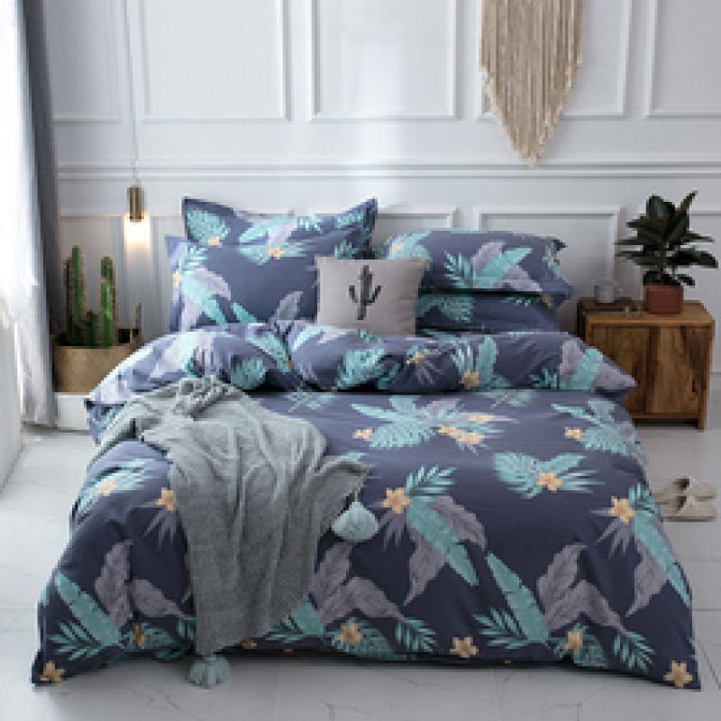 Single Double Bed Custom Print Bedding Set, Autumn And Winter Design Cotton Sanding Bed Sheet Sets/
