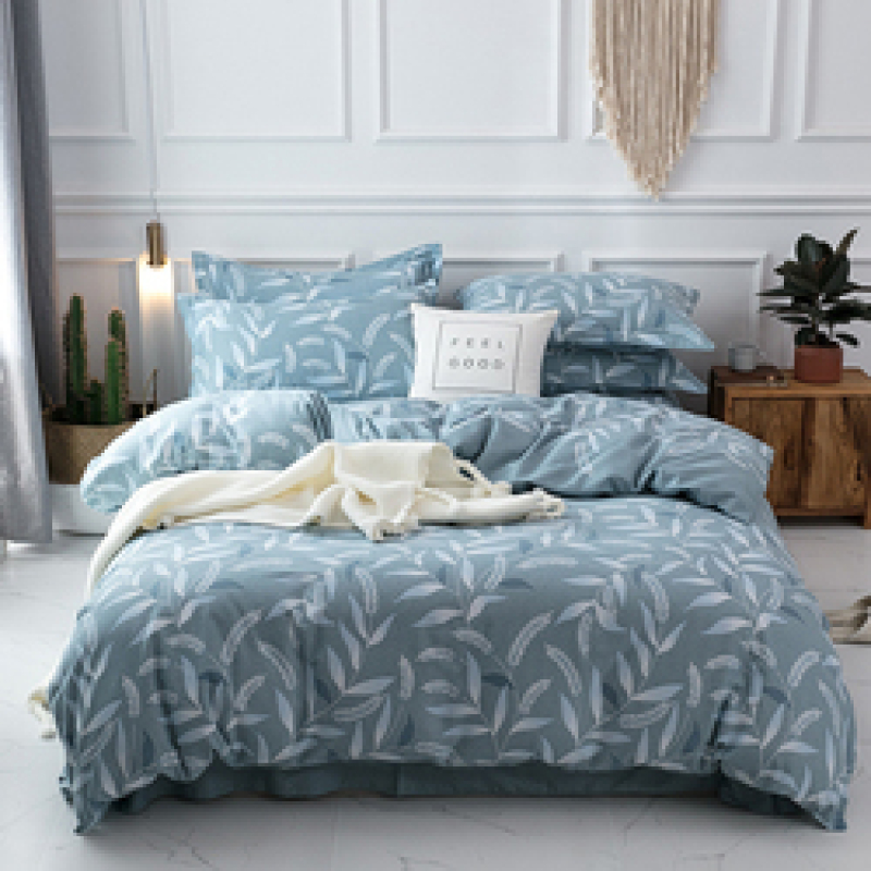 Single Double Bed Custom Print Bedding Set, Autumn And Winter Design Cotton Sanding Bed Sheet Sets/
