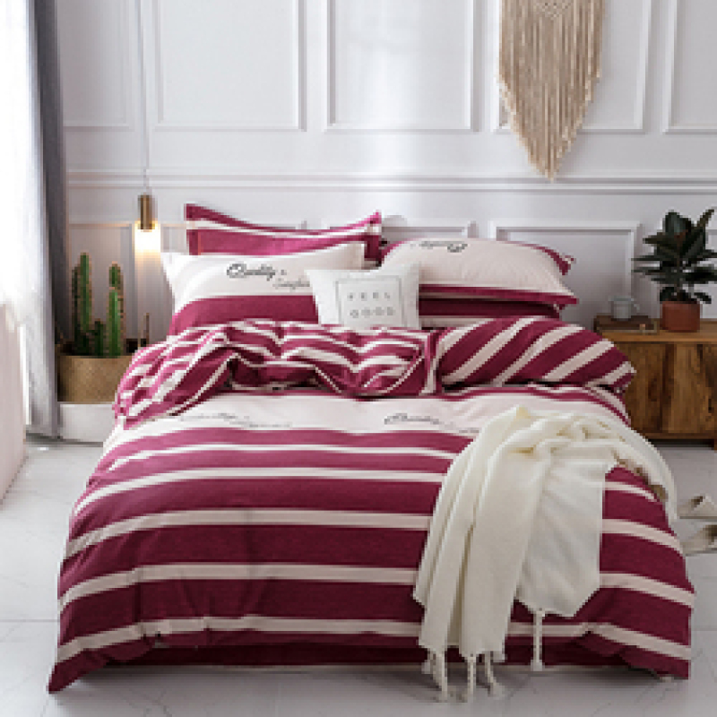 Single Double Bed Custom Print Bedding Set, Autumn And Winter Design Cotton Sanding Bed Sheet Sets/