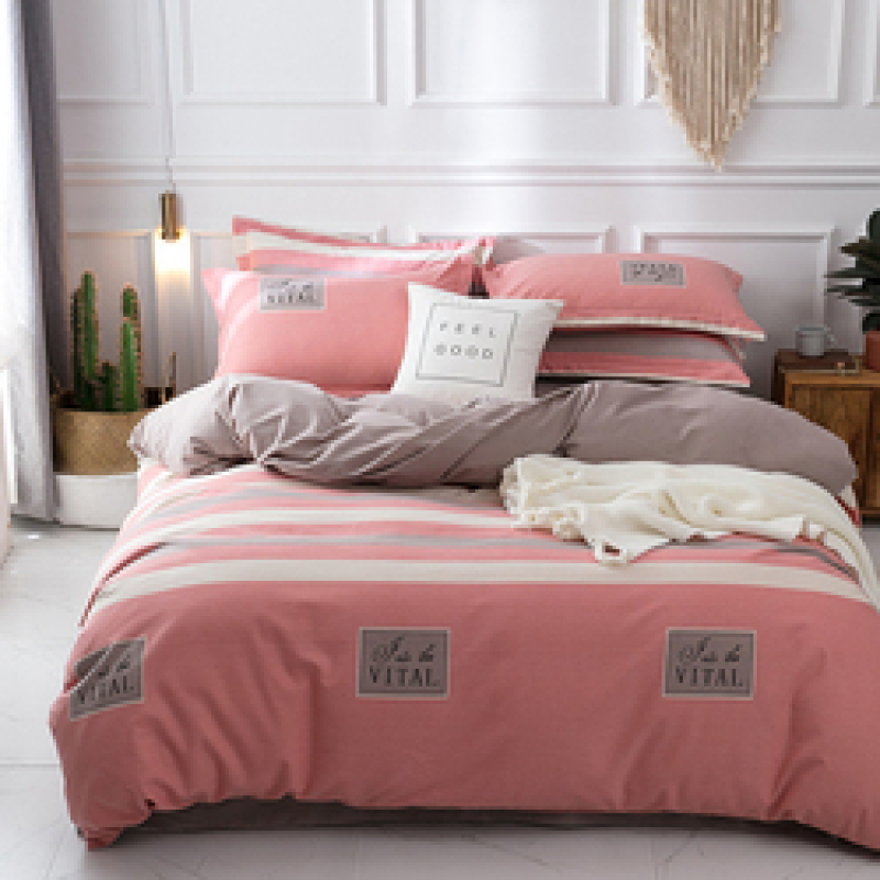 Single Double Bed Custom Print Bedding Set, Autumn And Winter Design Cotton Sanding Bed Sheet Sets/