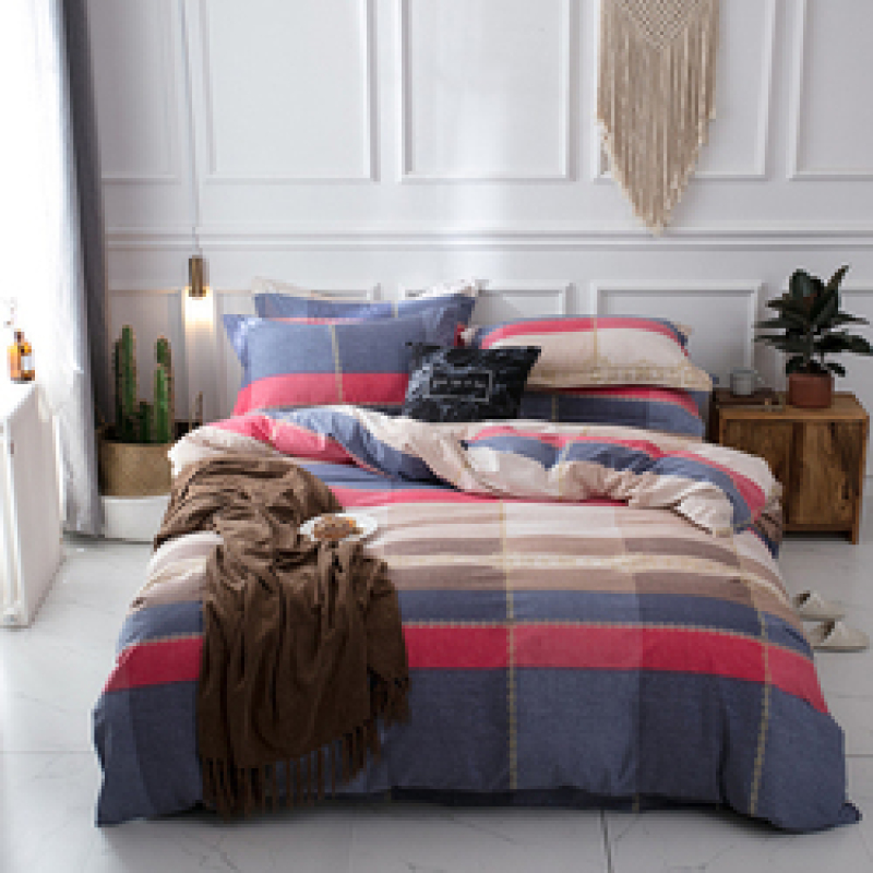 Single Double Bed Custom Print Bedding Set, Autumn And Winter Design Cotton Sanding Bed Sheet Sets/