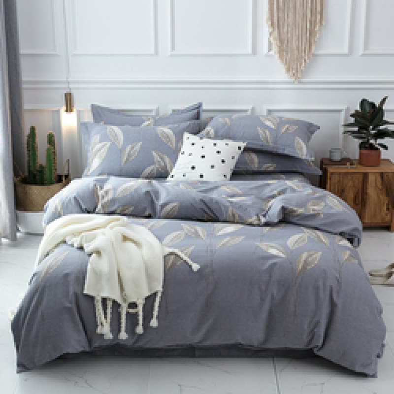 Single Double Bed Custom Print Bedding Set, Autumn And Winter Design Cotton Sanding Bed Sheet Sets/