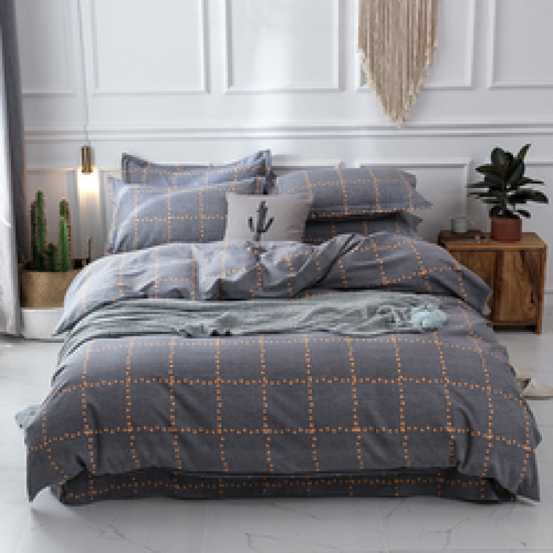 Single Double Bed Custom Print Bedding Set, Autumn And Winter Design Cotton Sanding Bed Sheet Sets/