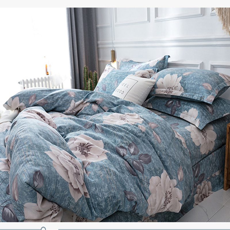 Single Double Bed Custom Print Bedding Set, Autumn And Winter Design Cotton Sanding Bed Sheet Sets/