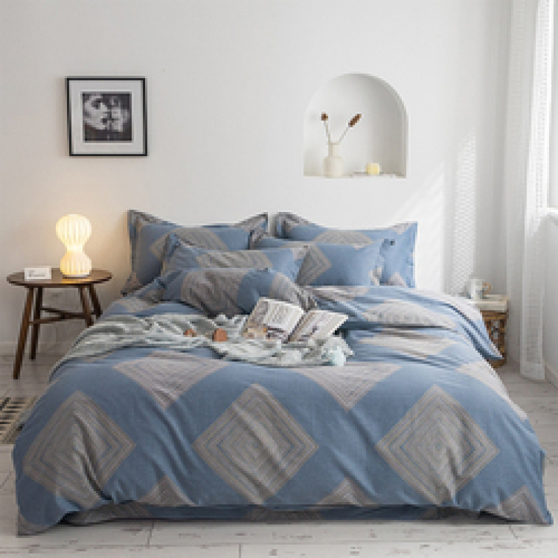 Single Double Bed Custom Print Bedding Set, Autumn And Winter Design Cotton Sanding Bed Sheet Sets/
