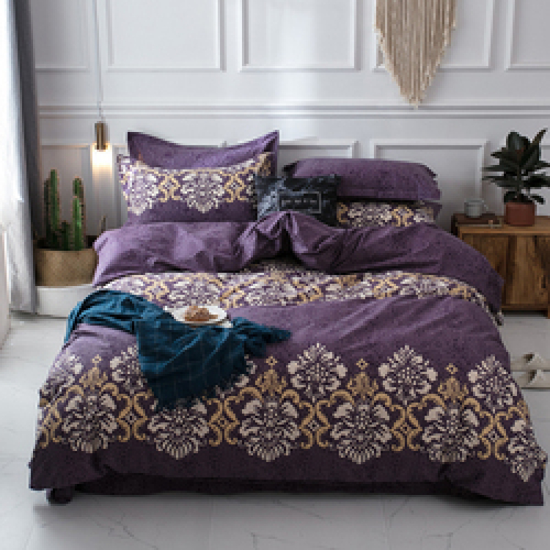 Single Double Bed Custom Print Bedding Set, Autumn And Winter Design Cotton Sanding Bed Sheet Sets/