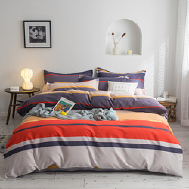 Single Double Bed Custom Print Bedding Set, Autumn And Winter Design Cotton Sanding Bed Sheet Sets/