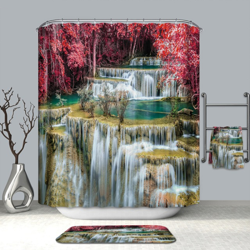 Home Goods 3D Printed Beach Shower Curtain With Hook, 2019 Custom Shower Curtain Children'S Bathroom/