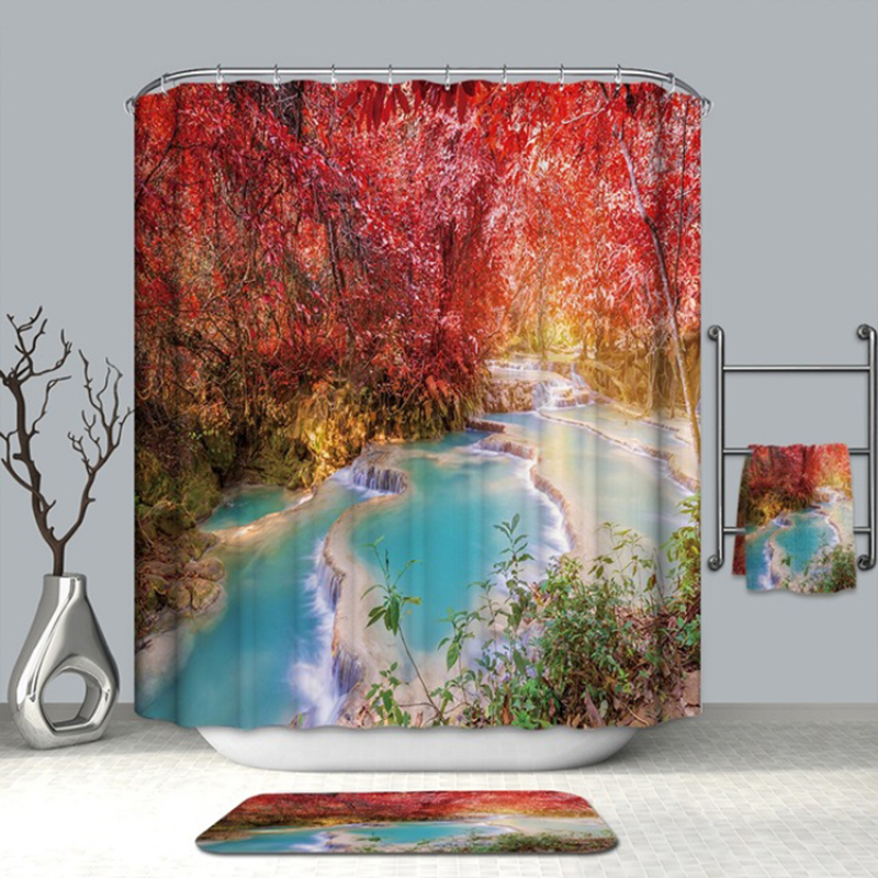 Home Goods 3D Printed Beach Shower Curtain With Hook, 2019 Custom Shower Curtain Children'S Bathroom/