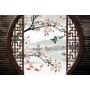 Classic Home Decor Curtain Design 3D Curtain,Chinese Style Brick Plum Birds and Fish Blackout Shade Window Curtains For Bedroom/