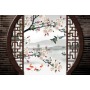 Classic Home Decor Curtain Design 3D Curtain,Chinese Style Brick Plum Birds and Fish Blackout Shade Window Curtains For Bedroom/